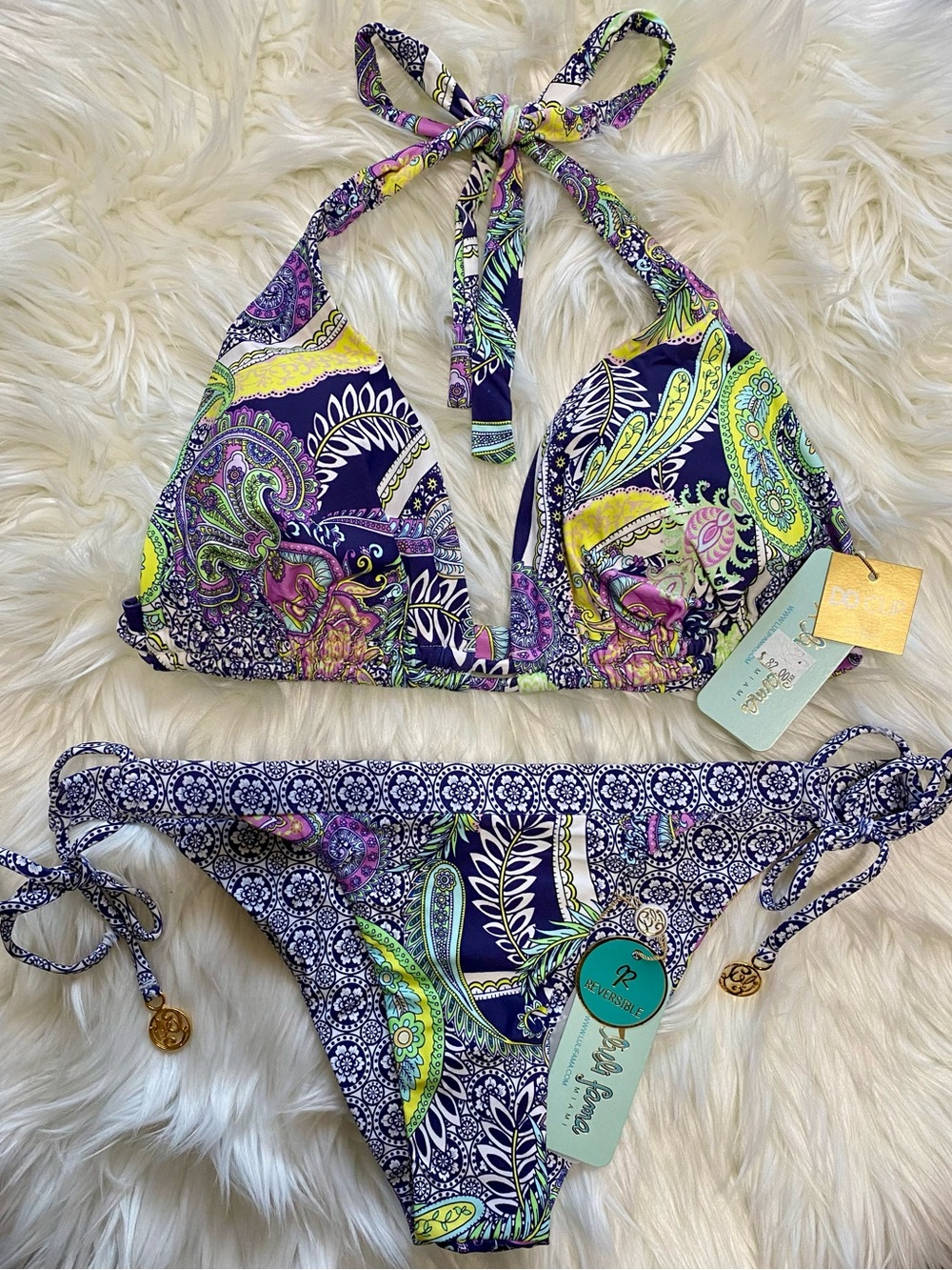 Luli Fama DYNASTY MARINO Bikini - DD Top - L Bottom - NEW with tags